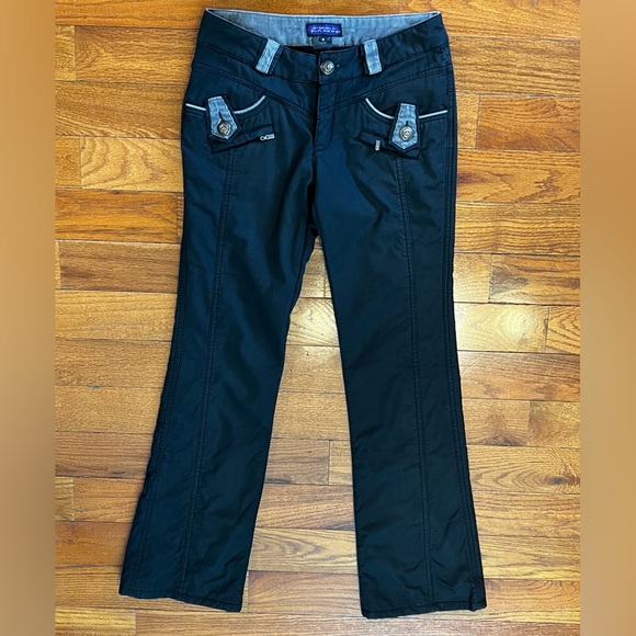 Pants - Sun Flower Lightly Insulated Black Cotton Pants with Corduroy Details Women’s S